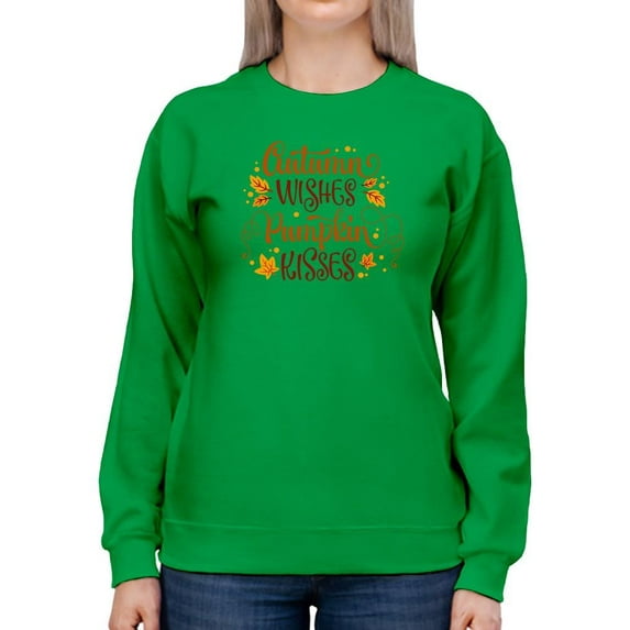 Autumn Wishes Pumpkin Kisses Sweatshirt Women -Image by Shutterstock, Female 5X-Large