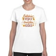 thumbnail image 1 of Autumn Wishes Pumpkin Kisses T-Shirt Women -Image by Shutterstock, Female 5X-Large, 1 of 4