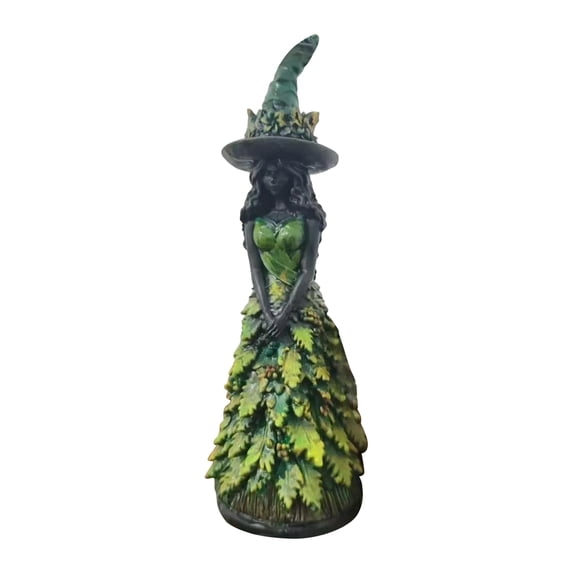 Autumn Witch Figurine Forest Leaf Witch Resin Statue Halloween Thanksgiving Tabletop Ornament Vintage Witch Decor for Shelf Mantel Fall Home Decor Gift,1pack