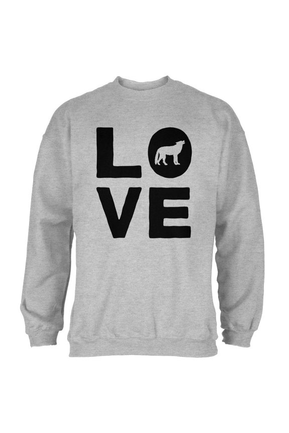 Autumn Wolf Love Mens Sweatshirt Heather 2XL