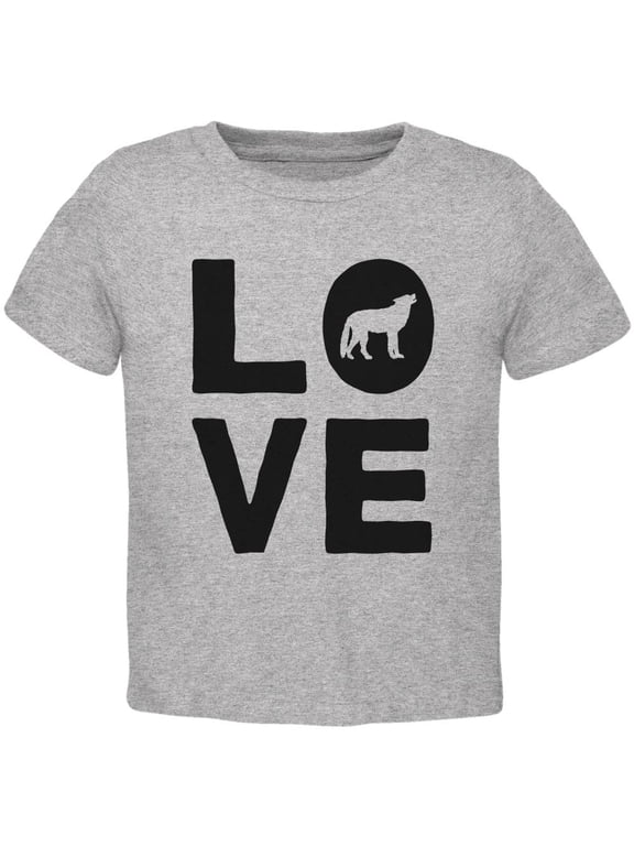 Autumn Wolf Love Youth T Shirt Heather YLG