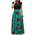 thumbnail image 1 of Autumn Women Long Sleeve Print Gored Skirt Boho Ladies Party Evening Holiday Maxi Dress, 1 of 4