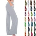 thumbnail image 1 of Autumn Women Workout Out Leggings Stretch Waist Button Pocket Yoga Gym Loose Pants Gift for Women Sky Blue XXL, 1 of 9