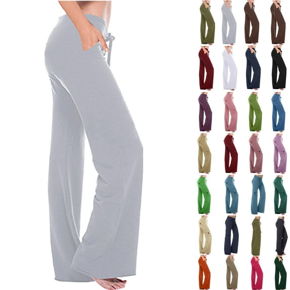 Autumn Women Workout Out Leggings Stretch Waist Button Pocket Yoga Gym Loose Pants Gift for Women Sky Blue XXL