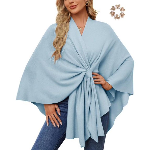 Rayson Poncho Damen Vintage Schal Wrap Schal Mit Pl Produktbild-Vorschau 13