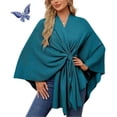 thumbnail image 1 of Autumn Women's Elegant Shawl Wraps Soft Open Front Poncho Sweater for Fall Winter Scarf Shawl Wraps for Women, 1 of 9