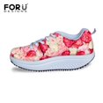 Autumn Women's Flats Swing Shoes 3D Flower Printing Heightreasing Shoes