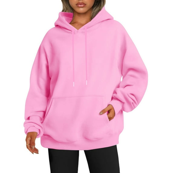 Autumn Women's Oversized Heavyweight Hoodie Drop Shoulder Sweatshirt Cozy Lined Casual Pullover with Kangaroo Pocket Streetwear Fashion