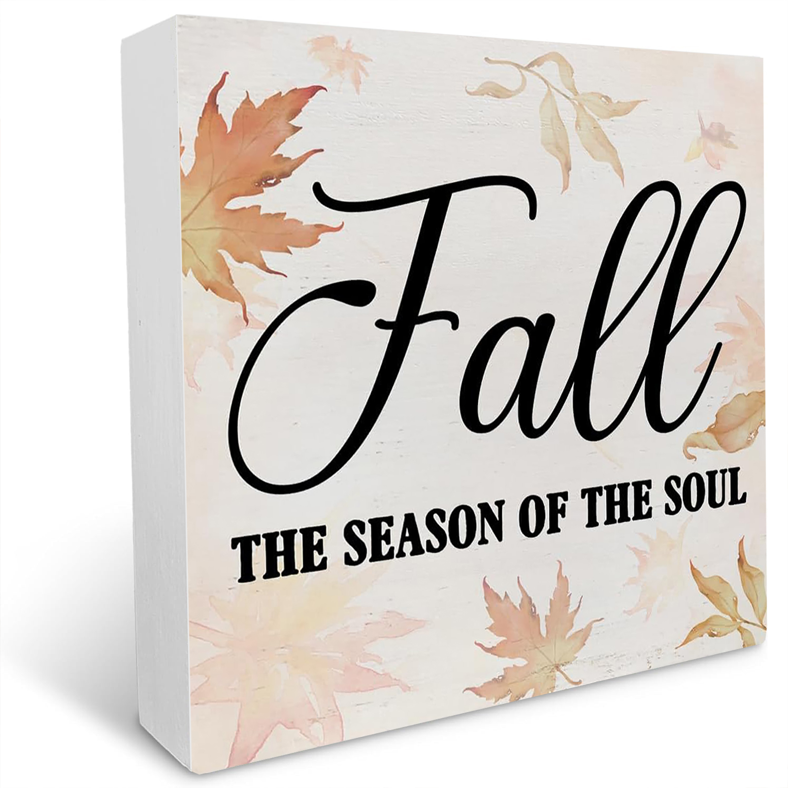 Autumn Wood Box Sign Art Desk Decor Fall Wood Block Sign Fall the ...