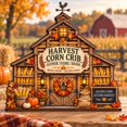 Rustic Fall Thumbnail Autumn Wooden Block Harvest Corn Crib Rustic Shelf Display for Fall ...