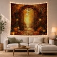 thumbnail image 1 of Autumn Woodland Gateway With Center Ornate Wrought Iron, Mystical Fantasy for Space Lovers, Galaxy Room Decor, Halloween Gift, Tapestry Wall Hanging for Bedroom and Dorm, 1 of 7