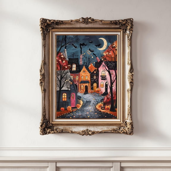 Autumn Woodland Path In Gold Rustic Fall Landscape Print, Cottagecore Wall Art, Earthy Forest Scene, Poster, 1557, Unframed Canvas Size 8x12 F03.1.22l1774