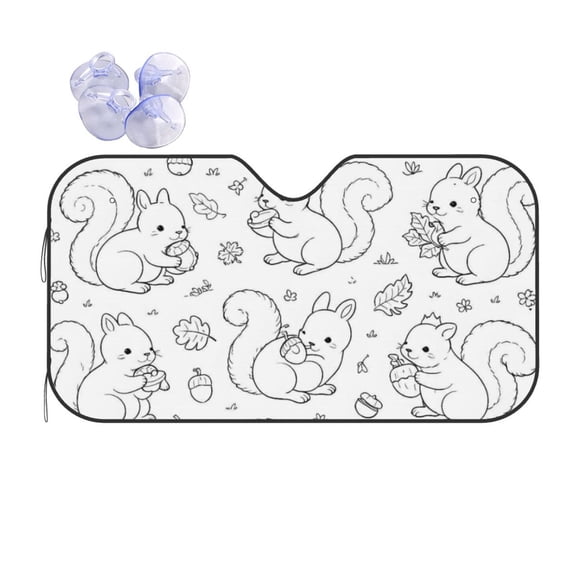 Autumn Woodland Squirrel Car Windshield Sun Shade Universal Fit Auto Sun Visor Protector