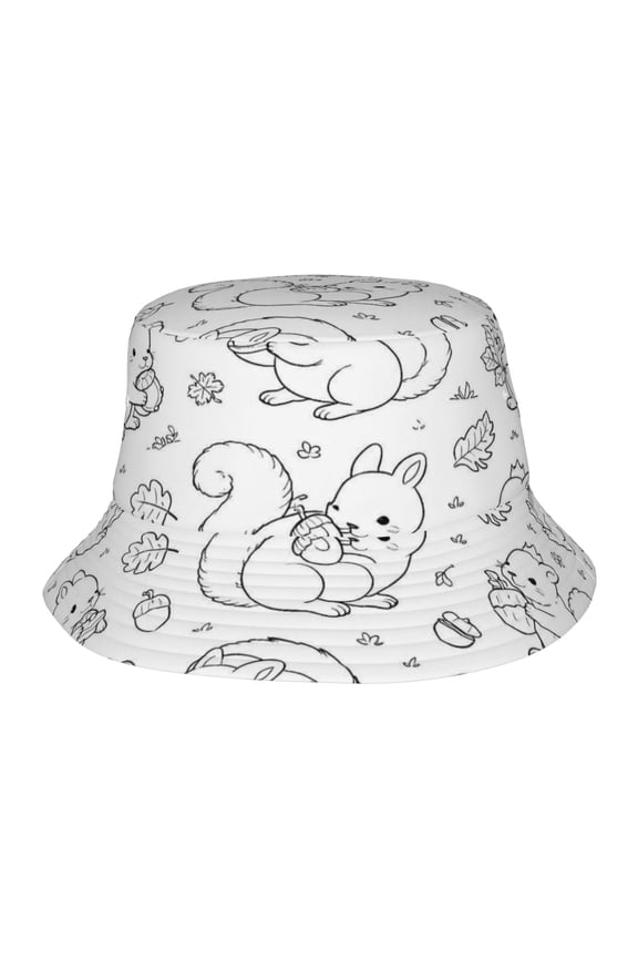 Autumn Woodland Squirrel Fisherman's Hat Lightweight and Breathable Sun Hat Suitable for Both Men and Women