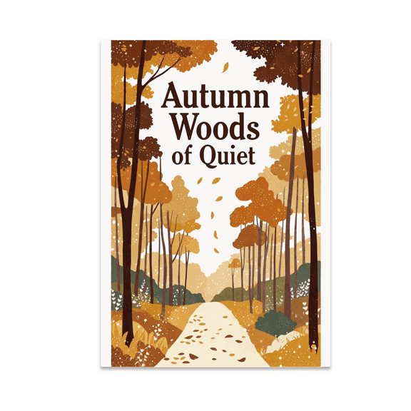 Autumn Woods of Quiet - Rustic Fall Forest Art - 13x19 Poster Print