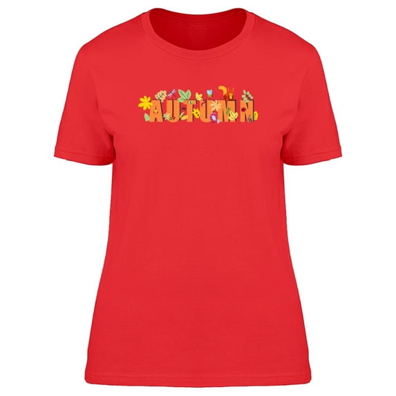 Autumn Word Decorated T-Shirt Women -Image by Shutterstock, Female x-Large