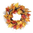 Autumn Wreath Natural Fall Maple Pinecone Garland Season Celebration
