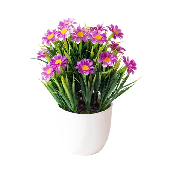 Autumn Wreaths Decoration Spring Chrysanthemum Artificial Flower Potted Set Home Simulation Green Plant Decoration Ornaments (Red)