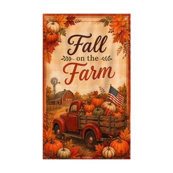 Autumn Yard Flag, Decorative Fall Garden Banner for Outdoor Porch, Lawn, Patio, Walkway, Entryway and Harvest Home Display