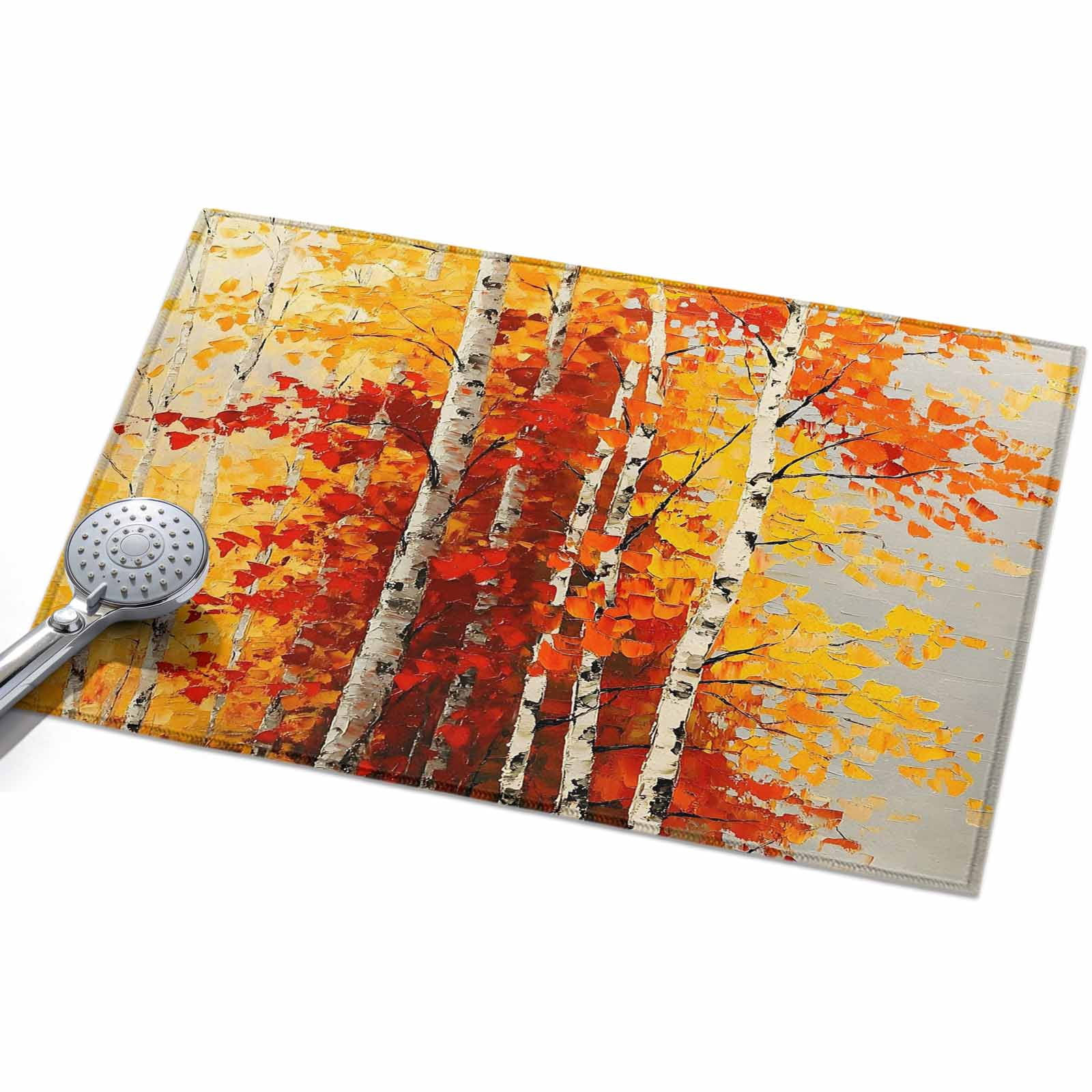 Autumn Yellow Leaves Entryway Rug 2x3ft Washable Non Slip Bathroom Rug ...