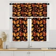 thumbnail image 1 of Autumn Yellow Leaves Fall Kitchen Curtains with Valance and Tier Sets 36 Inch, 3 Pieces Tree Leaf Floral Rod Pocket Drapes Window Treatment Curtains for Kitchen Over Sink Dining Room Decor, 1 of 6