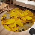 thumbnail image 1 of Autumn Yellow Leaves Maple Leaf Round Carpet Living Room Bedroom Home Decoration Coffee Table Mat Lounge Rug Chair Mats, 1 of 5
