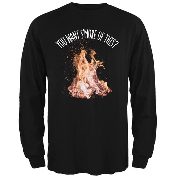 Autumn You Want S'more of This Bonfire Pun Mens Long Sleeve T Shirt Black 3X-LG