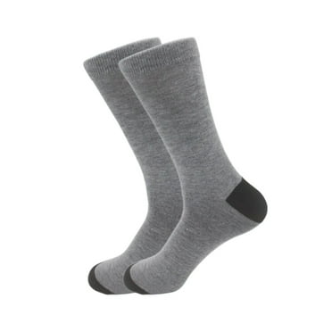 Autumn and Winter Classic rhombus British wind large size men's cotton socks solid color men's socks-grey-Regular style