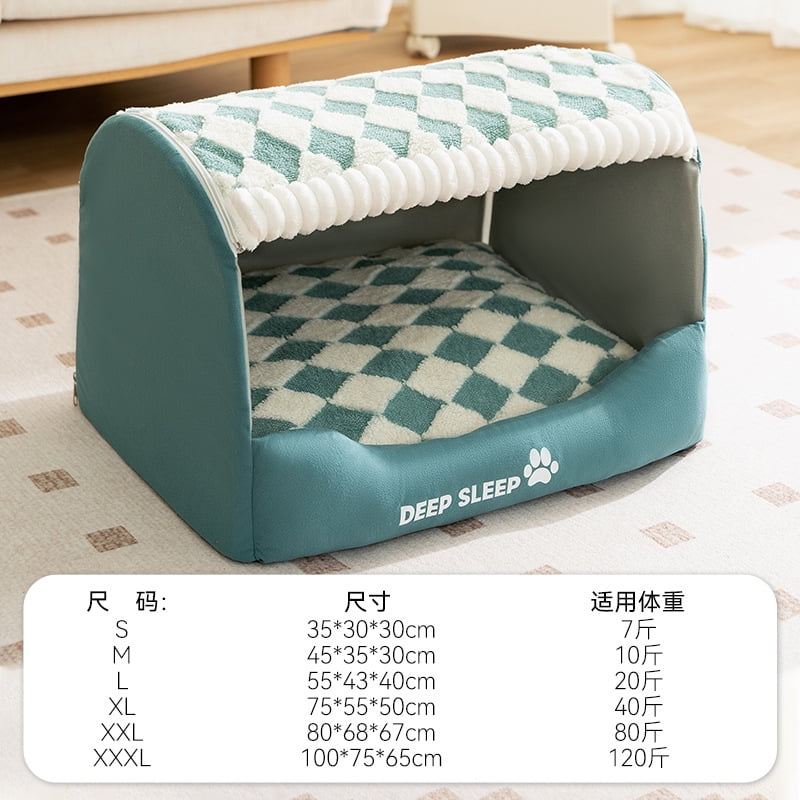 Autumn and Winter Dog Thousand Birds Check Large Dog Golden Retriever Big Deep Sleep Cat Kennel Pet Kennel