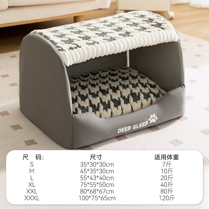 Autumn and Winter Dog Thousand Birds Check Large Dog Golden Retriever Big Deep Sleep Cat Kennel Pet Kennel