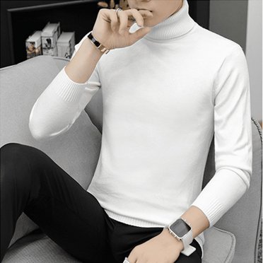Autumn and Winter Fashionable Men's Cashmere and Thick Turtleneck Men's Casual Knitwear Europe and America Simple Men's Wear