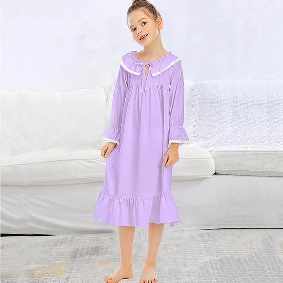 Autumn and Winter Girls' Nightdress Children's Homewear Pajamas Children 7-8 Years