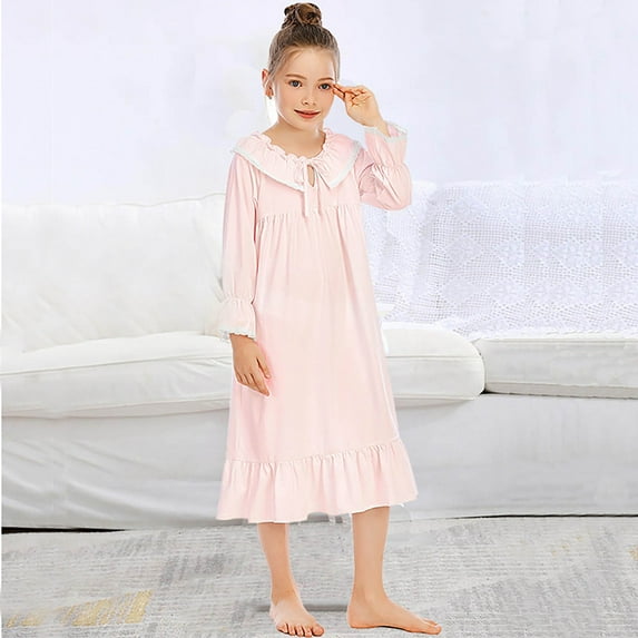 Autumn and Winter Girls' Nightdress Children's Homewear Pajamas Children Size 7-8 Years