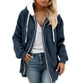 thumbnail image 1 of Autumn and Winter Loose Plush Zipper Jacket, Blue Xxxl, 1 of 4