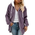 thumbnail image 1 of Autumn and Winter Loose Plush Zipper Jacket, Purple Xxxxl, 1 of 4