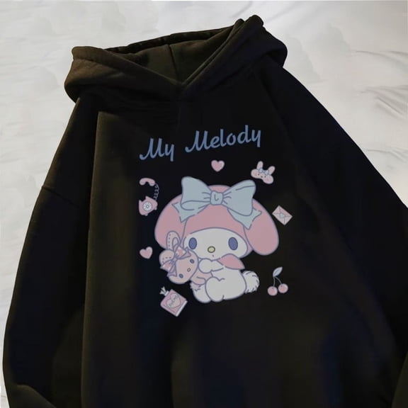 Autumn and Winter New Cute Meile Cartoon Printed Ti Hoodie Loose and Versatile Soft Comfortable Clothing
