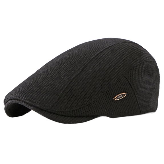 Autumn and Winter New Korean Style Fashion Beret Women's Knitted Woolen Cap British Retro Men's Peaked Cap Light Board Simple