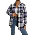 thumbnail image 1 of Autumn and Winter Plaid Jackets for Womens 2024 Plus Size Casual Pockets Printed Long Sleeve Tops Jacket Plaid Coat, 1 of 9