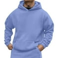 thumbnail image 1 of Autumn and Winter Pullover Hoodie for Mens Fashion Plus Size Casual Solid Color Pullover Long Sleeve Hoodie With Pocket Sweatshirts Up to 65% off!, 1 of 5