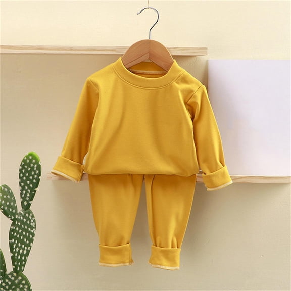 Autumn and Winter Sets Baby Pajamas Girls Boys Home Wear Autumn Long Sleeve Base Shirt and Pants Size 18-24 Months