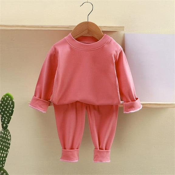 Autumn and Winter Sets Baby Pajamas Girls Boys Home Wear Autumn Long Sleeve Base Shirt and Pants Size 6-12 Months