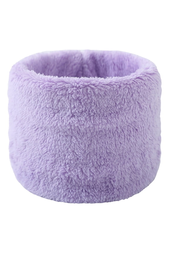 Autumn and Winter Thick High Neck Neck Cover Anti Cold Plush Widening Warm Head Neck Warmer Purple A