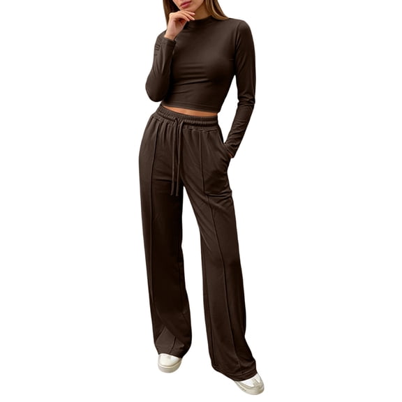 Autumn and Winter Women's Wide Leg Sweatpants – Solid Color High Waist Baggy Casual Lounge Trousers for Fall 2025 Winter Fashion Travel Outfits