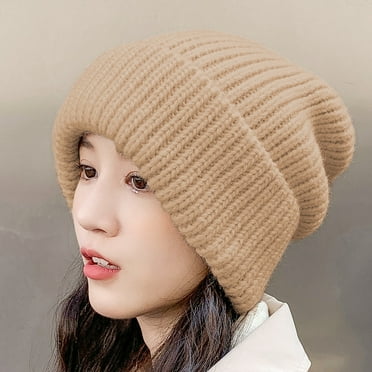Autumn and Winter big head circumference closed toe confinement cap female fluffy warm earmuffs heap cold hat knitted thick wool hat