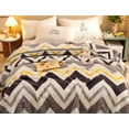 thumbnail image 1 of Autumn and winter add thick black and white striped blanket 1.5M 1.8M bedding to keep warm blankets for beds king size blankets, 1 of 6