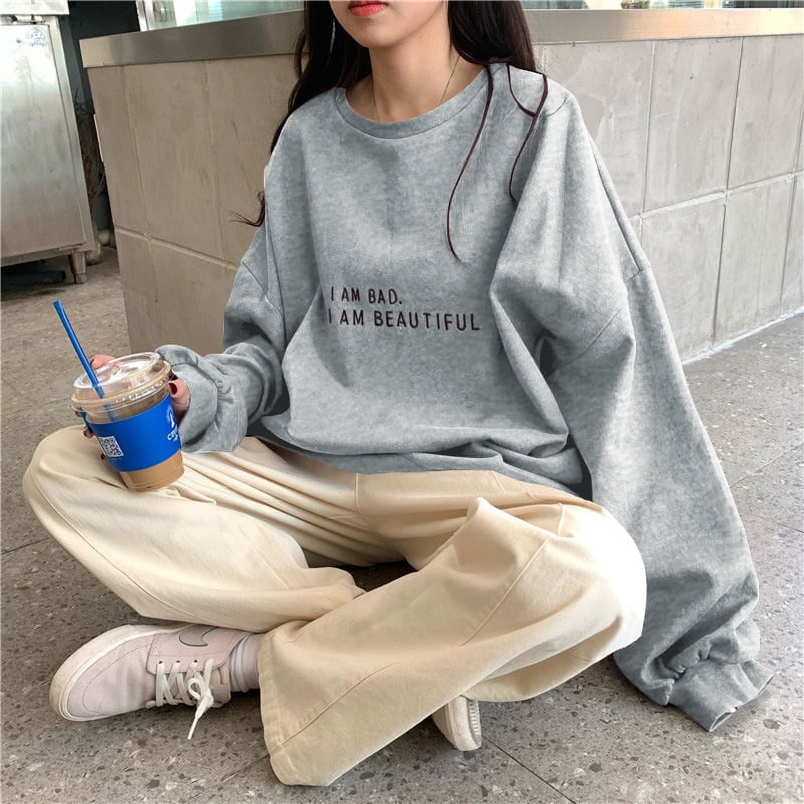 Autumn and winter loose Korean women‘s thin couples outfit base shirt