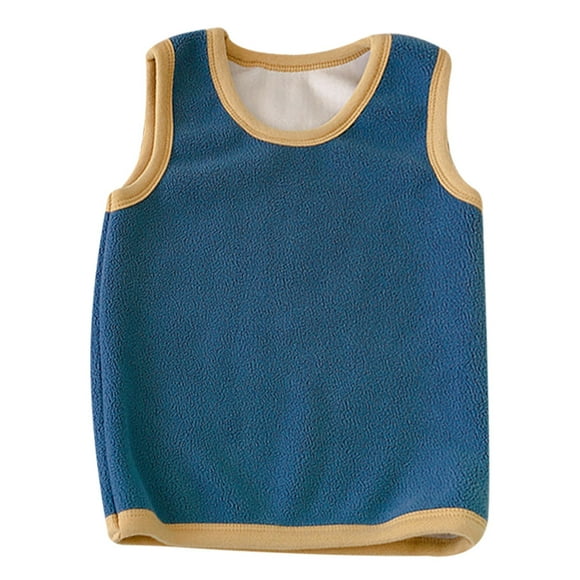 Autumn and winter new children's cashmere warm vest little child wool vest-blue-80cm