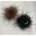 thumbnail image 1 of Autumn and winter new high-end mesh feather clip shark clip elegant hair clip half-tie hair ornament new two-piece set, 1 of 4