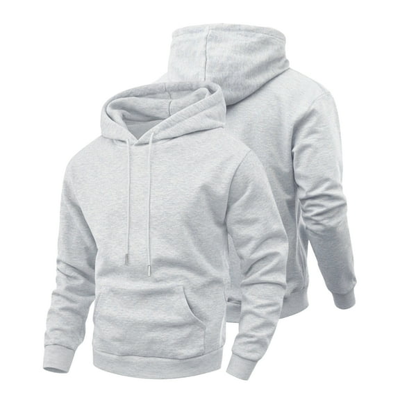 Autumn and winter solid color loose hooded men's hoodie, heavyweight versatile outdoor casual pullover, comfortable men's top for holidays