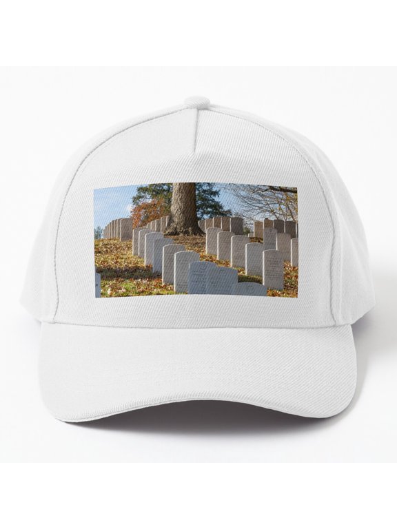 Autumn at Arlington Cemetery 8 Baseball Hat, Seasonal Memorial Scene Design, Classic Cap